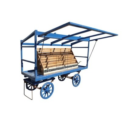 Blue Four Wheeled Market Cart