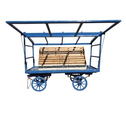 Blue Four Wheeled Market Cart