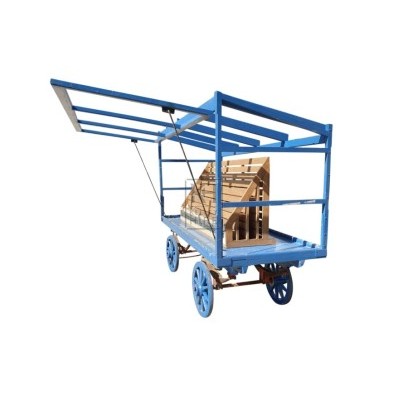 Blue Four Wheeled Market Cart